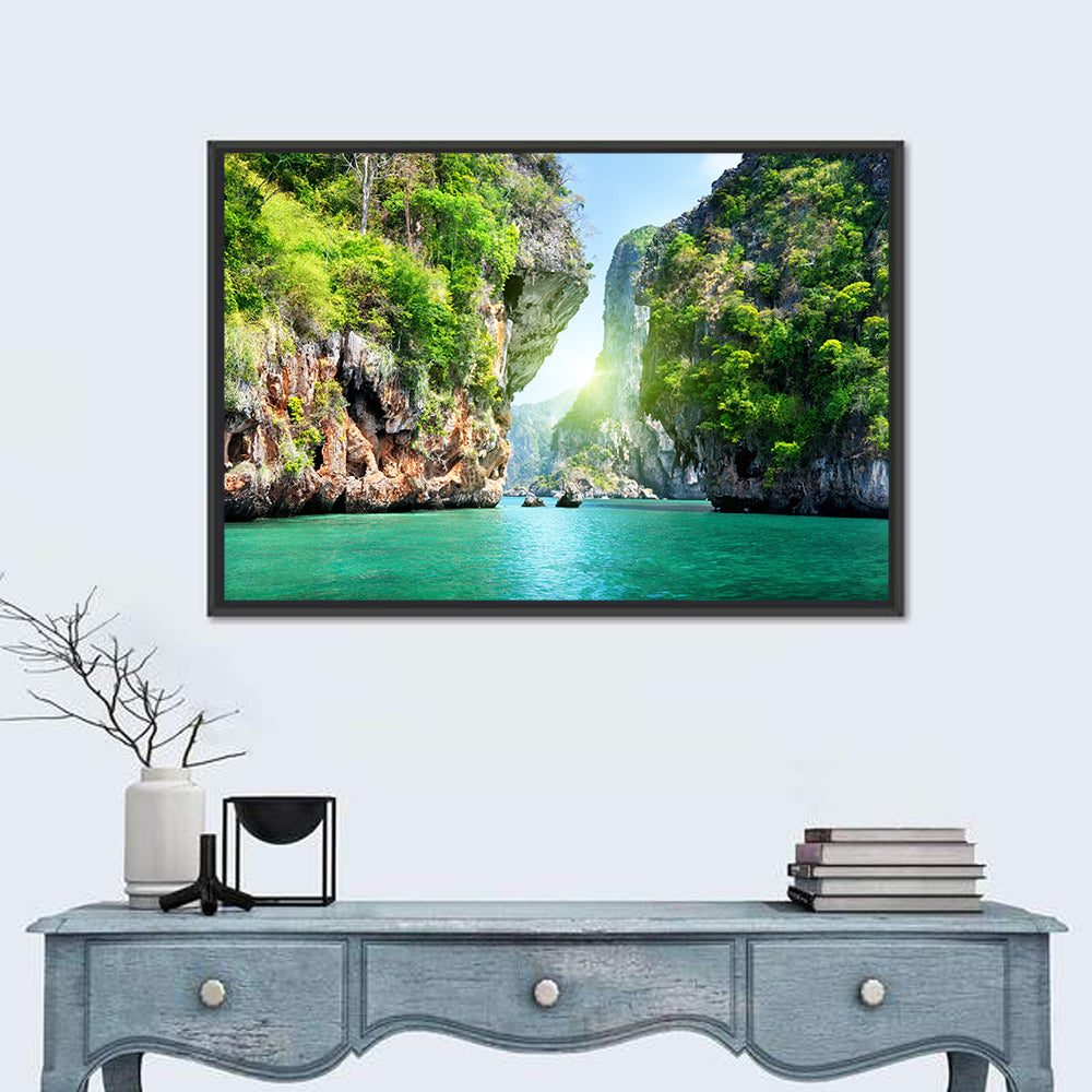 Krabi Cliffs and Teal Sea Wall Art