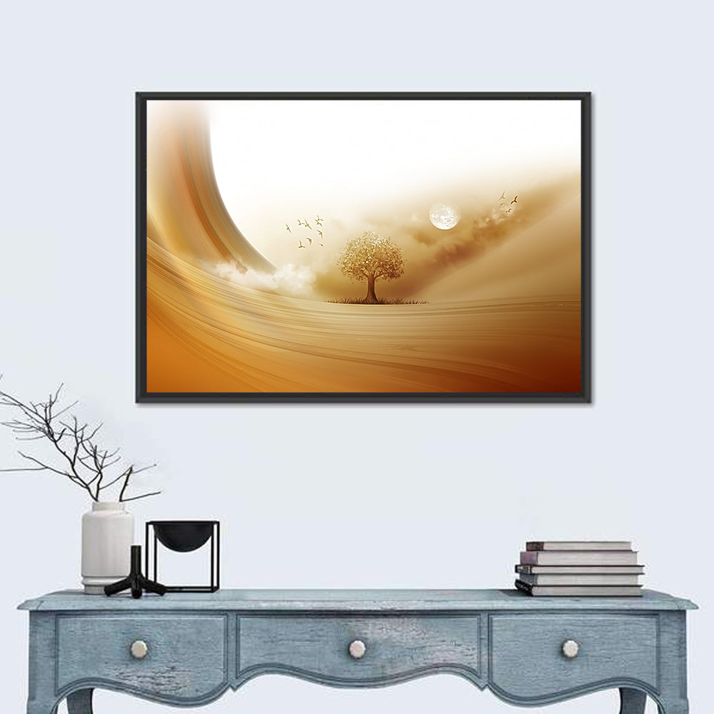 Moonlit Desert Tree Wall Art