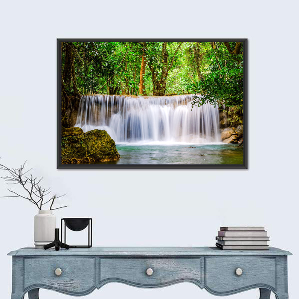 Huai Mae Khamin Waterfall, Jungle Canopy Wall Art in a room, landscape