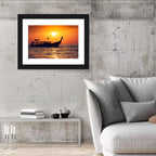 Longtail Boat at Sunset Wall Art