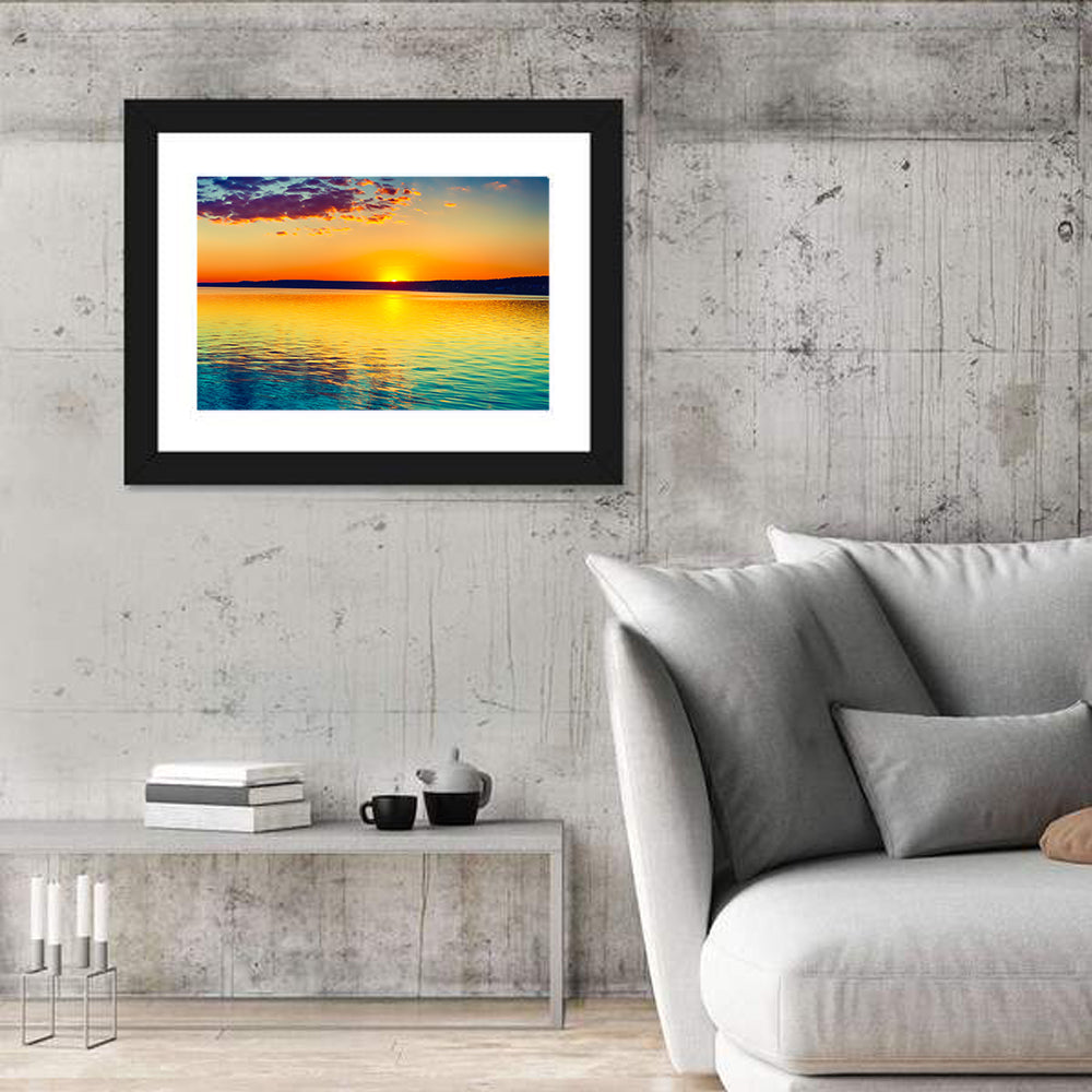 Sunset Over The Lake In Russia Wall Art