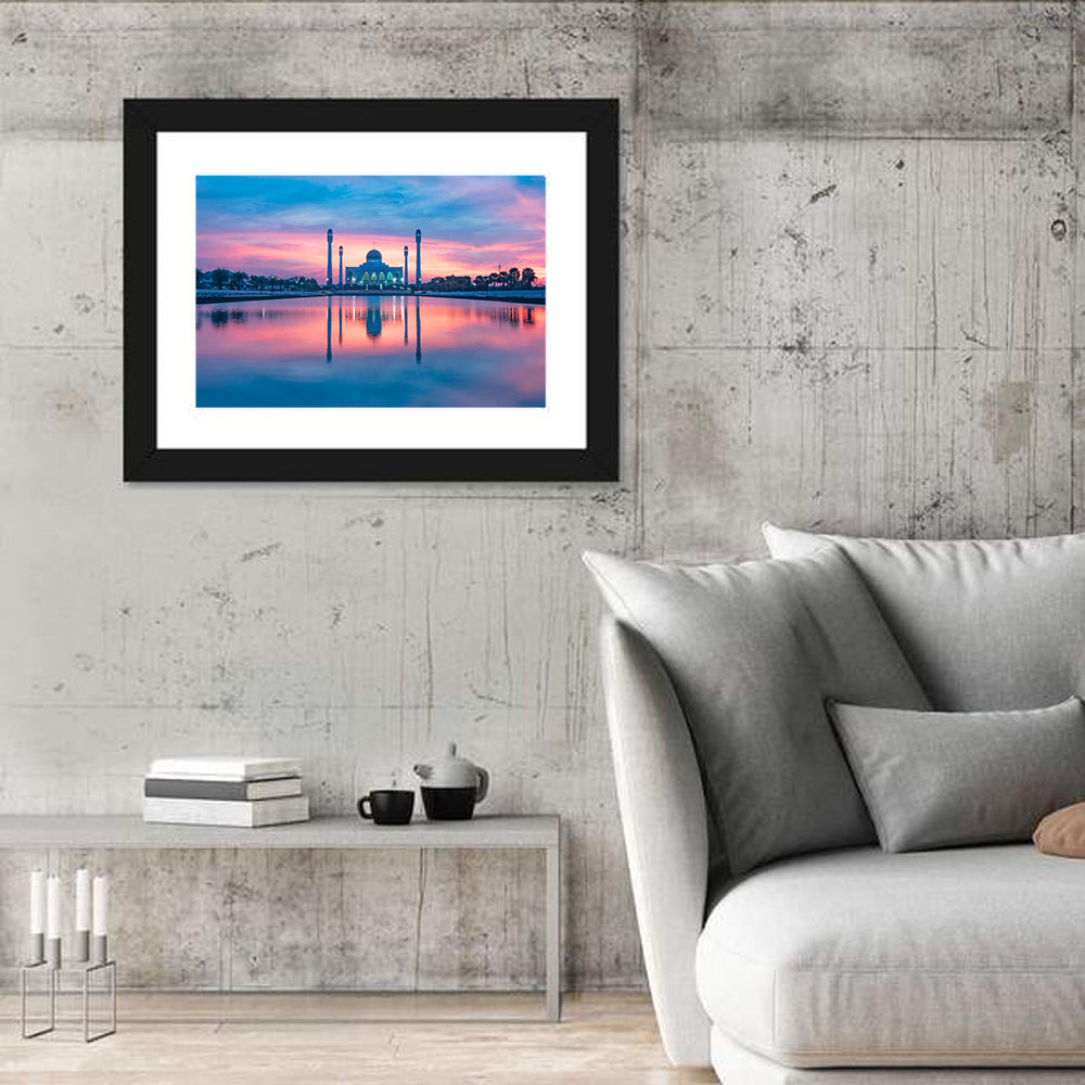 Central Mosque of Songkhla at Sunset Wall Art in a room, landscape