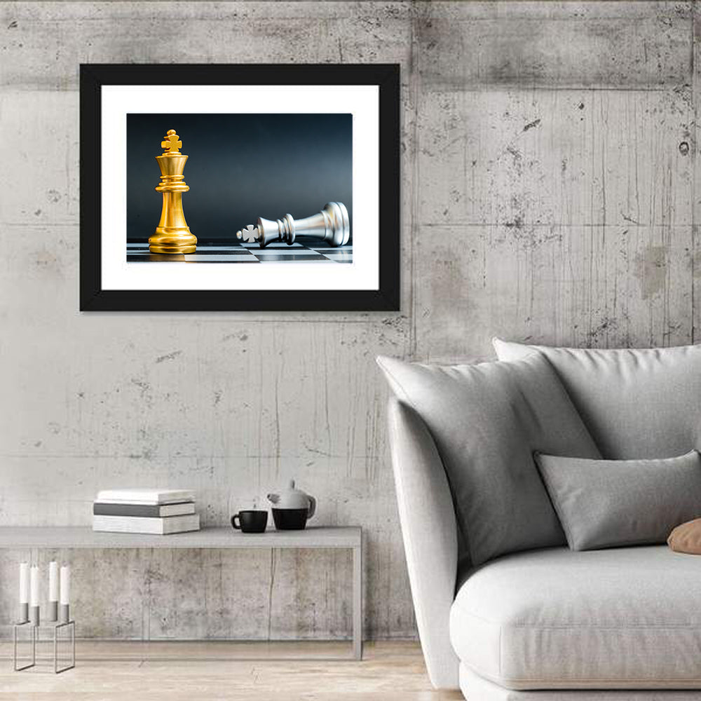 Gold King Chess Win Over Silver Wall Art