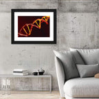 Red Dna Double Helix Wall Art