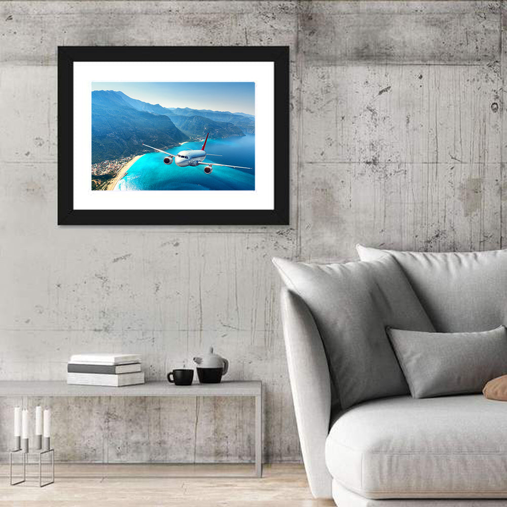 Airplane Over Turquoise Coast Wall Art