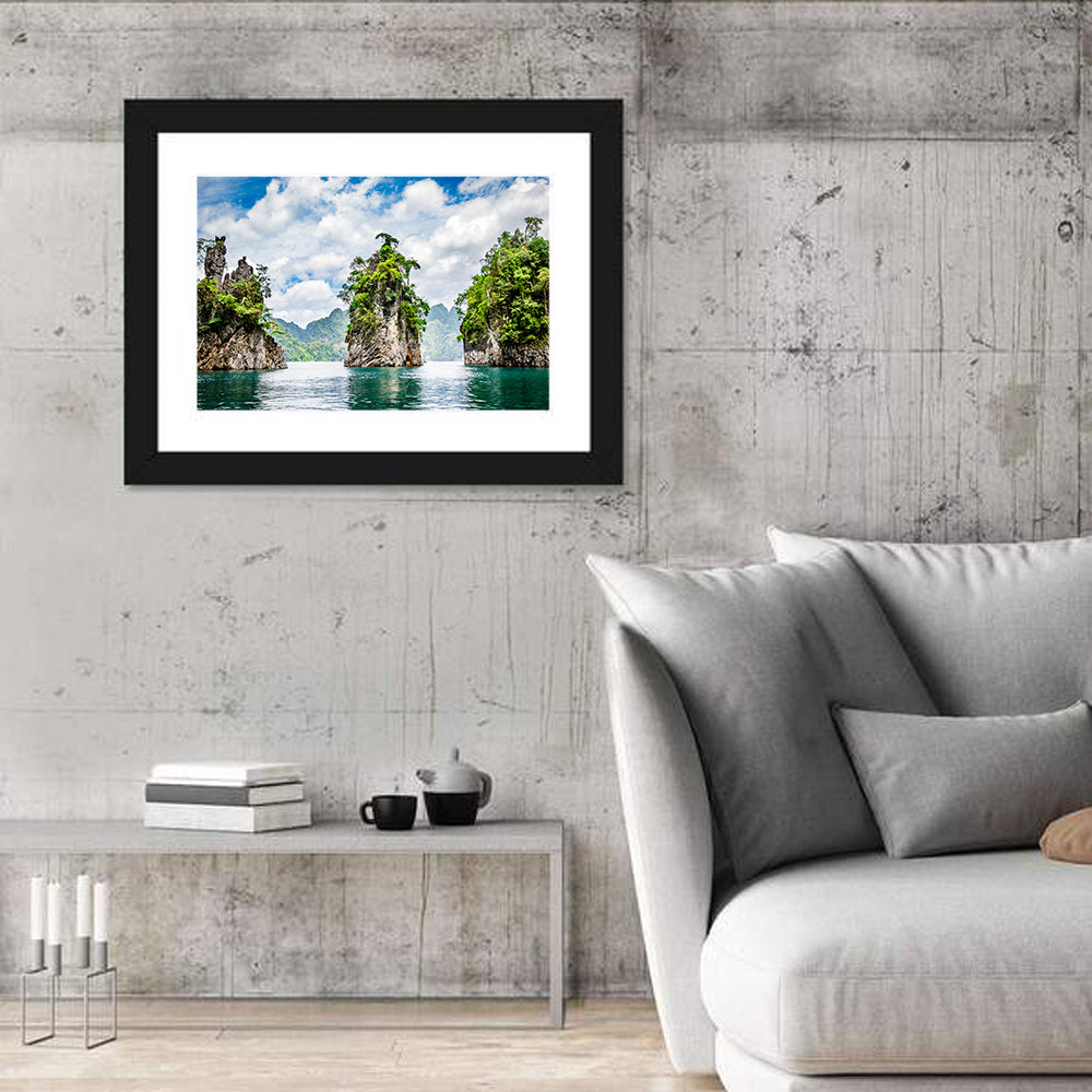Ratchaprapha Dam Landscape Wall Art in a room, landscape