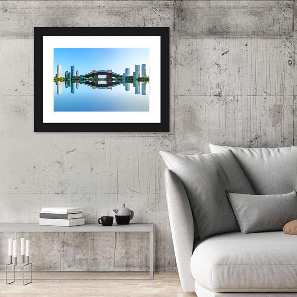 Shenzhen Civic Center at Sunrise Wall Art in a room, landscape