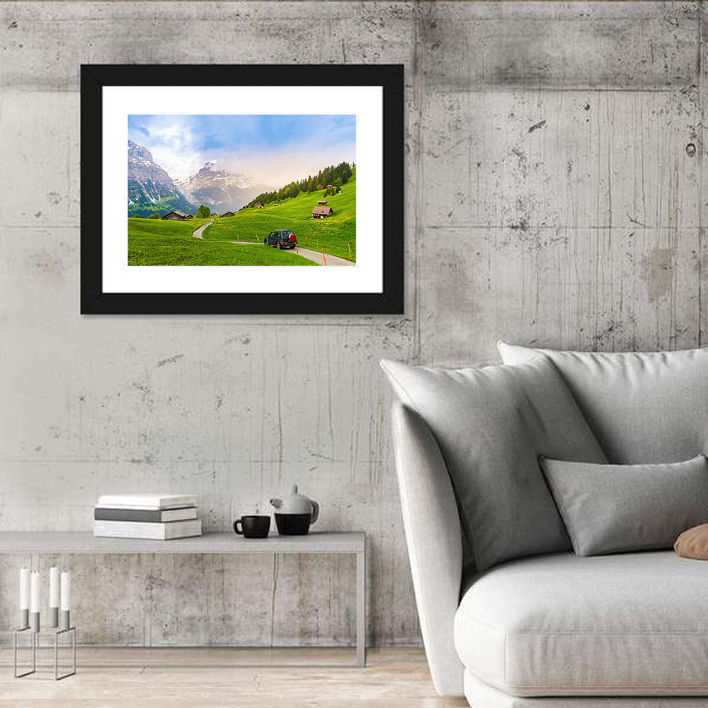 Grindelwald Alpine Village Road Wall Art