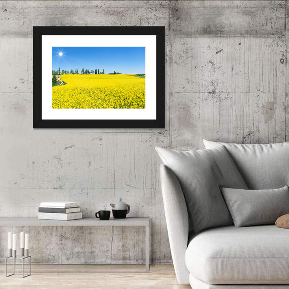 Winding Path Through Rapeseed Field Wall Art