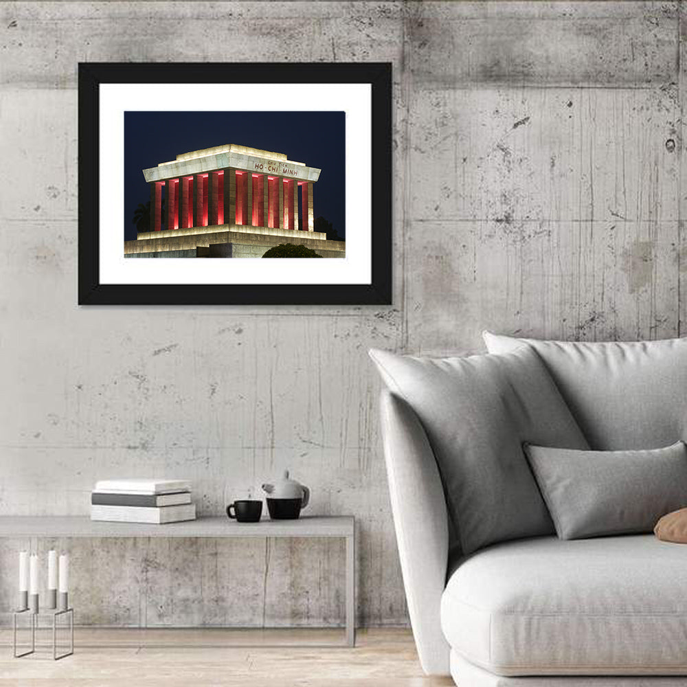 Ho Chi Minh Mausoleum at Night Wall Art in a room, landscape