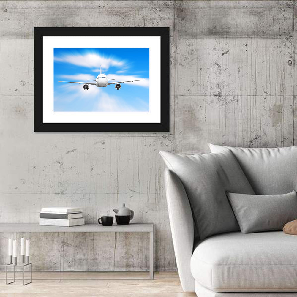 Front View Airliner with Motion Blur Wall Art