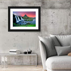Kirkjufell Sunset with Kirkjufellsfoss Wall Art