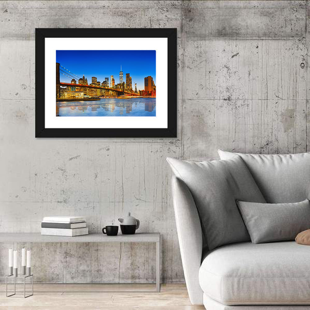 Brooklyn Bridge at Dusk, Lower Manhattan Wall Art