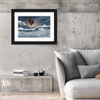 Hot Air Balloon Above Stormy Sea Wall Art