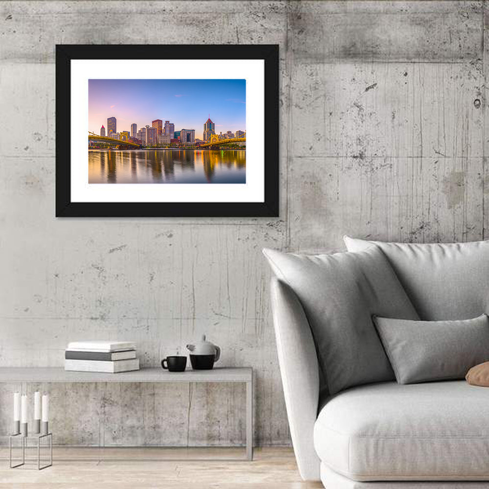 Allegheny River at Twilight Wall Art in a room, landscape
