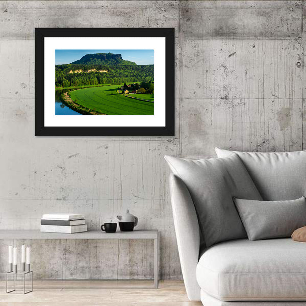 Lilienstein Mountain in Bad Schandau Wall Art in a room, landscape