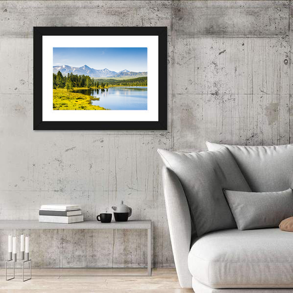 Altai Lake with Snow Capped Peaks Wall Art
