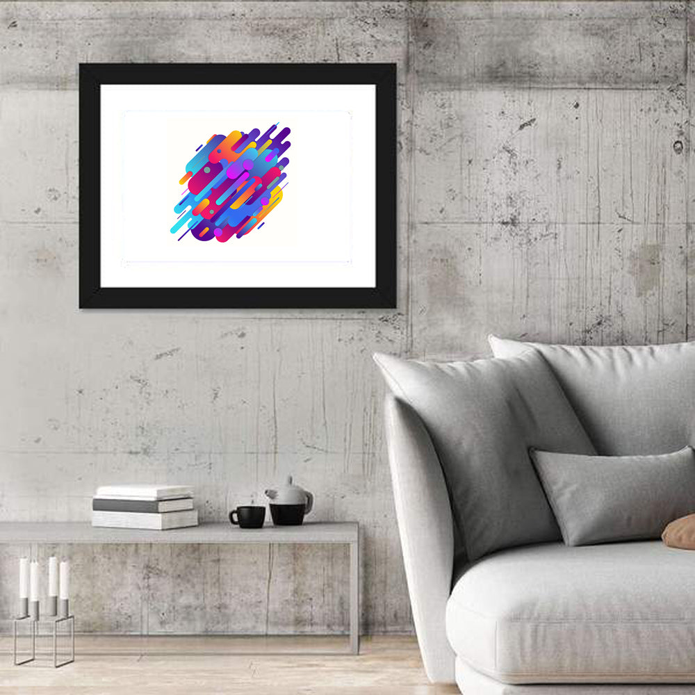 Diagonal Geometric Color Study Wall Art in a room, landscape