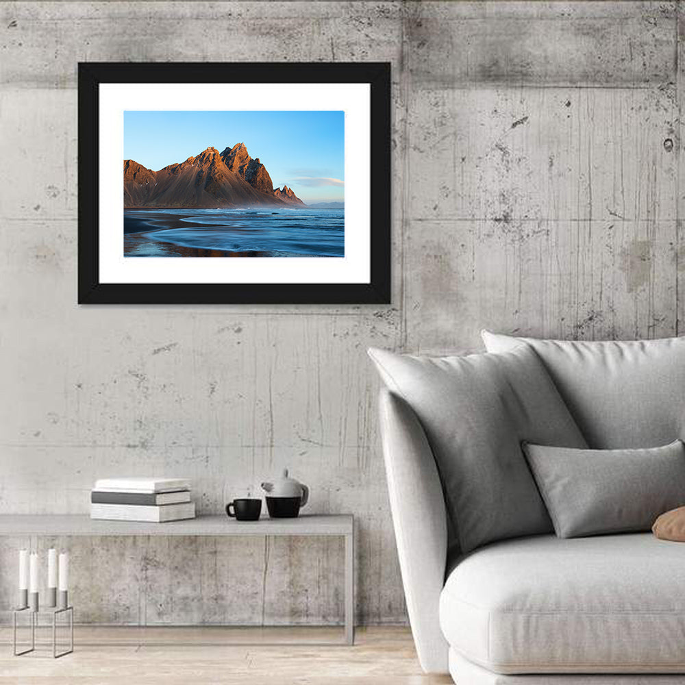 Vestrahorn Jagged Peaks at Stokksnes Wall Art in a room, landscape