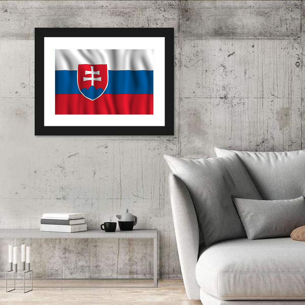 Slovak Flag with Heraldic Shield Wall Art