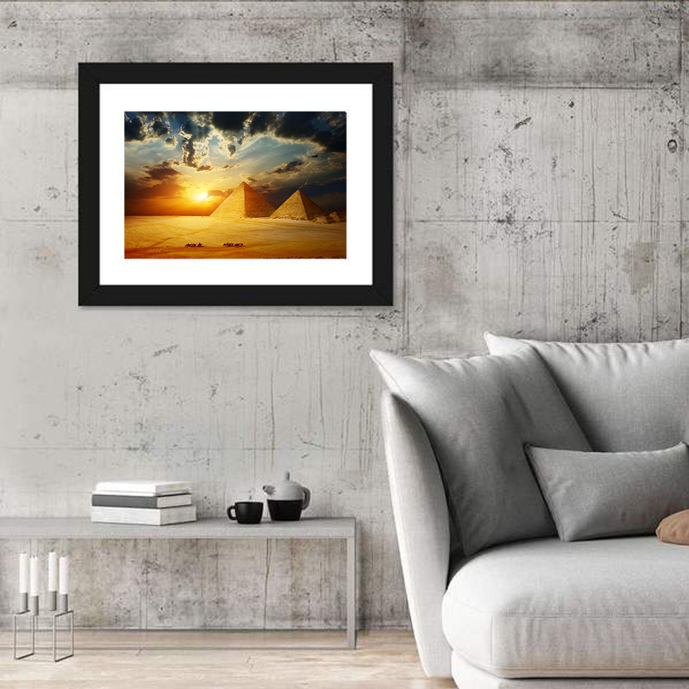 Great Pyramids of Giza at Dusk Wall Art