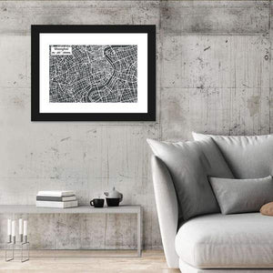 Shanghai City Map Wall Art