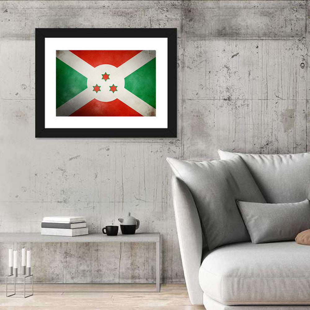 Vintage Burundi Flag Wall Art