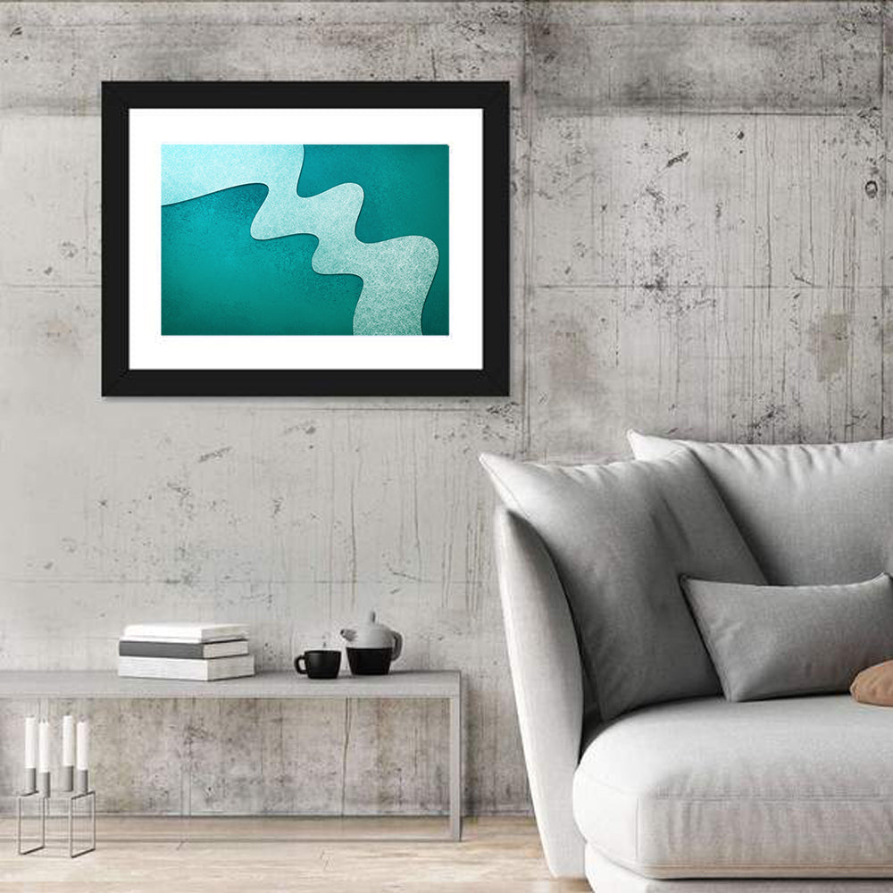 Teal Wavy Texture Wall Art
