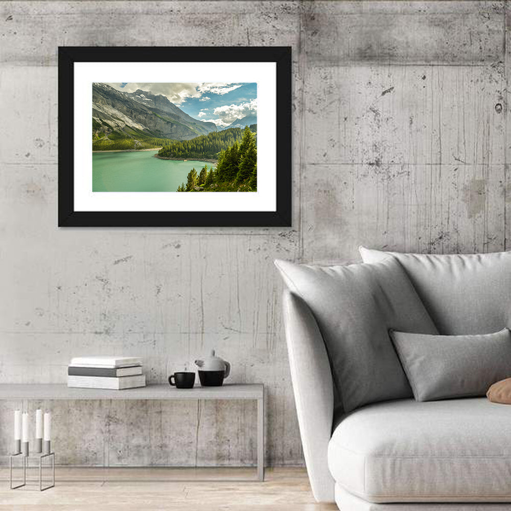 Oeschinen Lake In Swiss Alps Wall Art