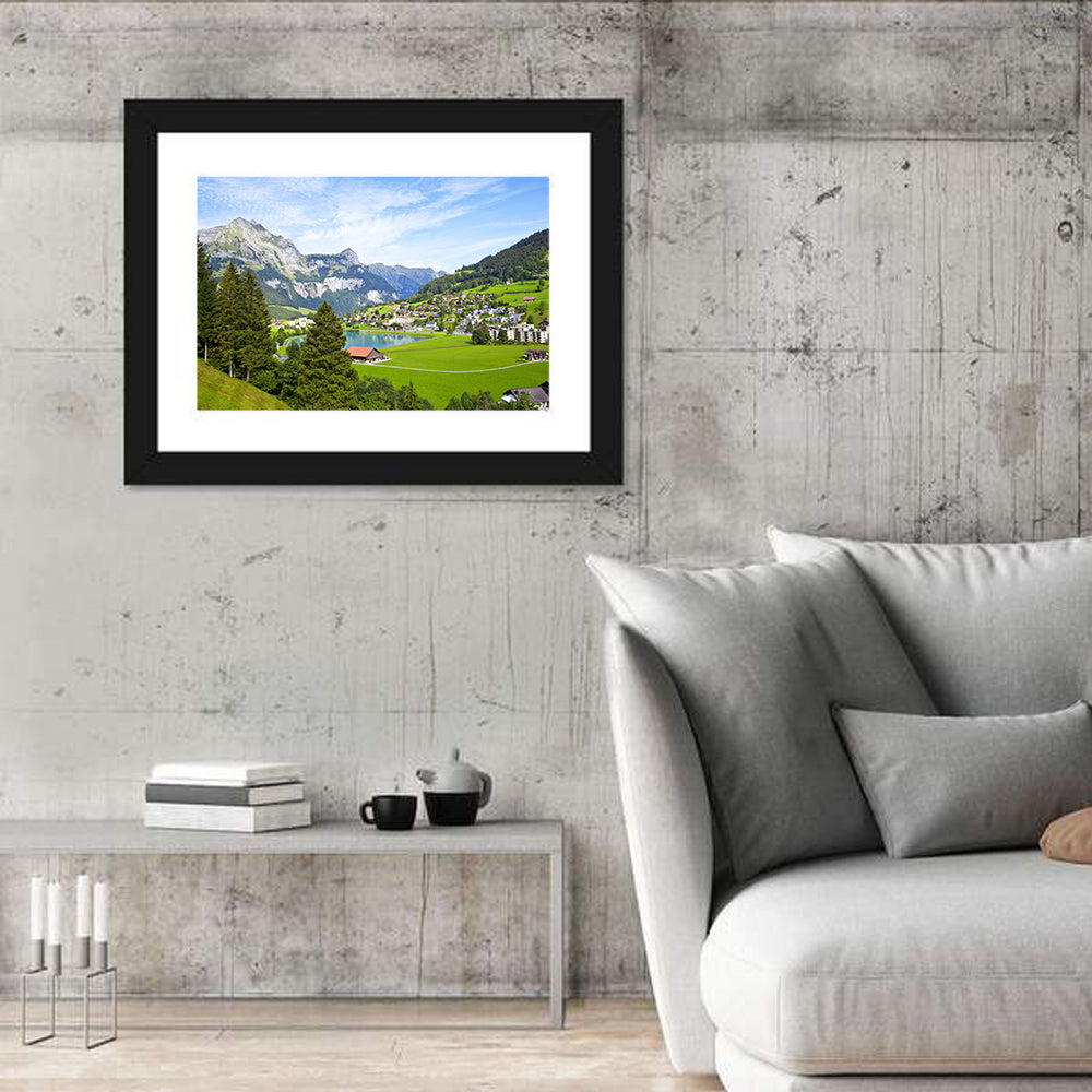 Lungern Lake Village Wall Art