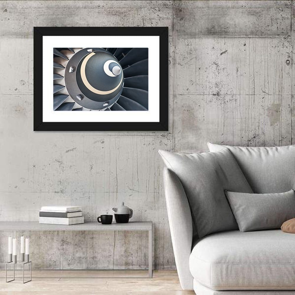 Jet Engine Turbine Spinner Close-up Wall Art