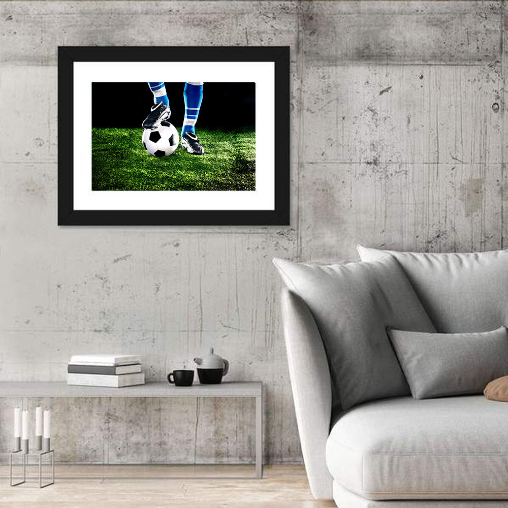 Soccer Ball Underfoot Close-up Wall Art