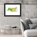 Russia Topographic Relief Map Wall Art