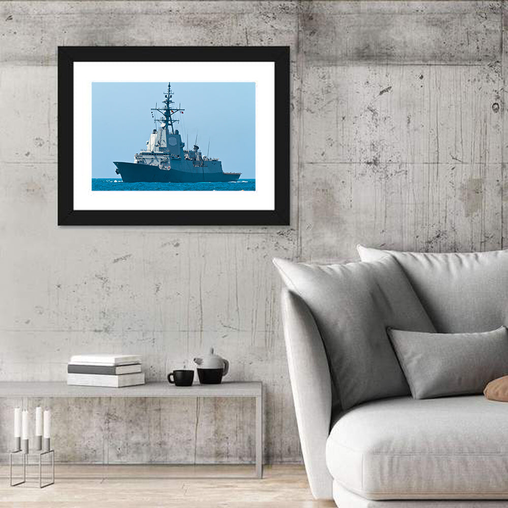 Alvaro De Bazan F-101 Frigate at Sea Wall Art in a room, landscape
