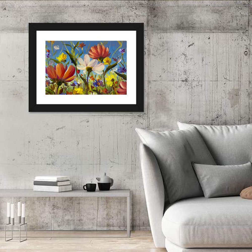Sunlit Wildflower Meadow Wall Art