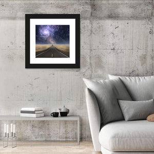 Galaxy Over Empty Road Wall Art