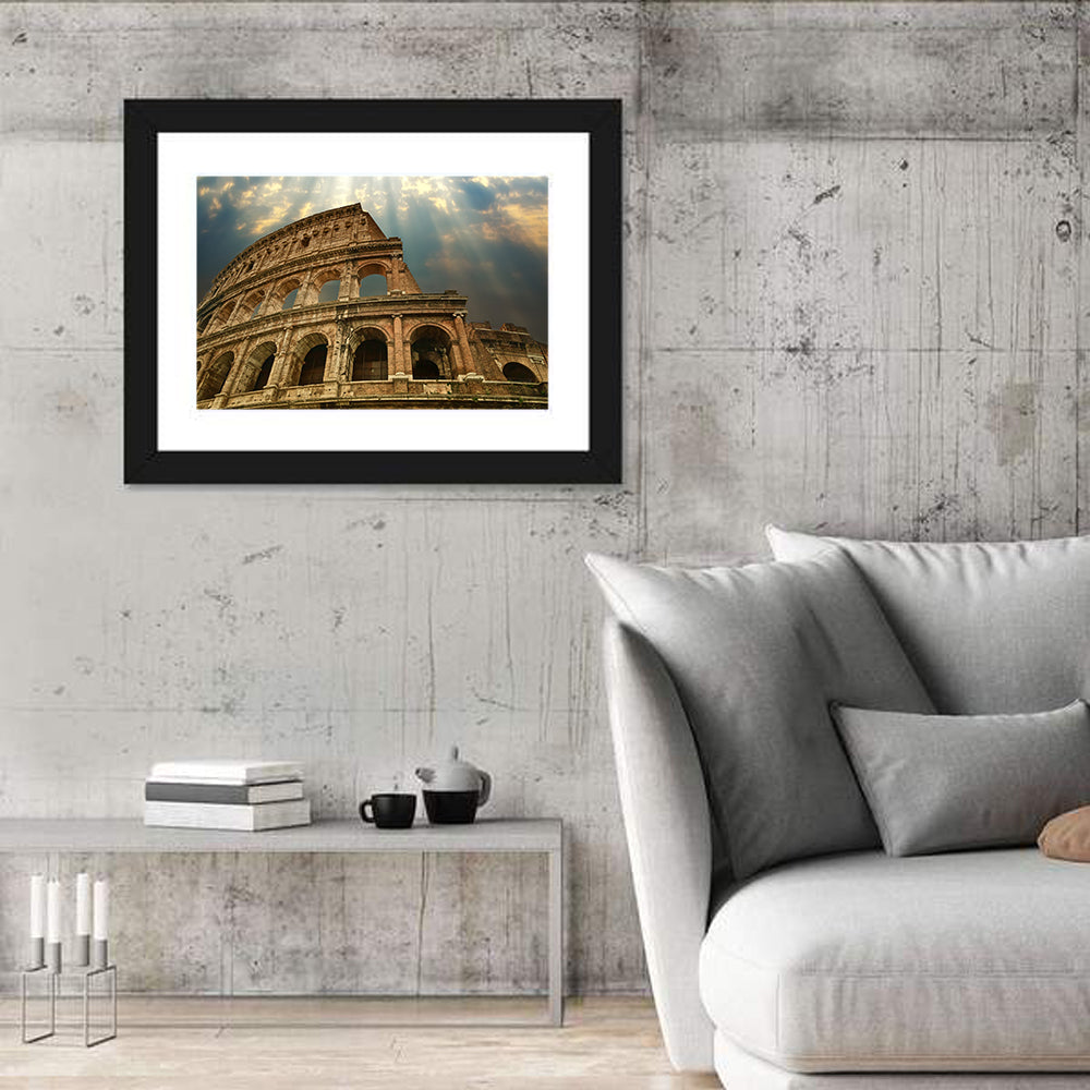 Colosseum in Rome Wall Art in a room, landscape