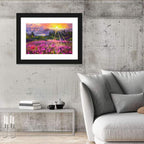 Cosmos Meadow Sunset Wall Art