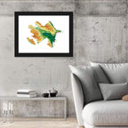 Relief Map of Azerbaijan Wall Art