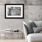 Baton Rouge Street Grid Map Wall Art