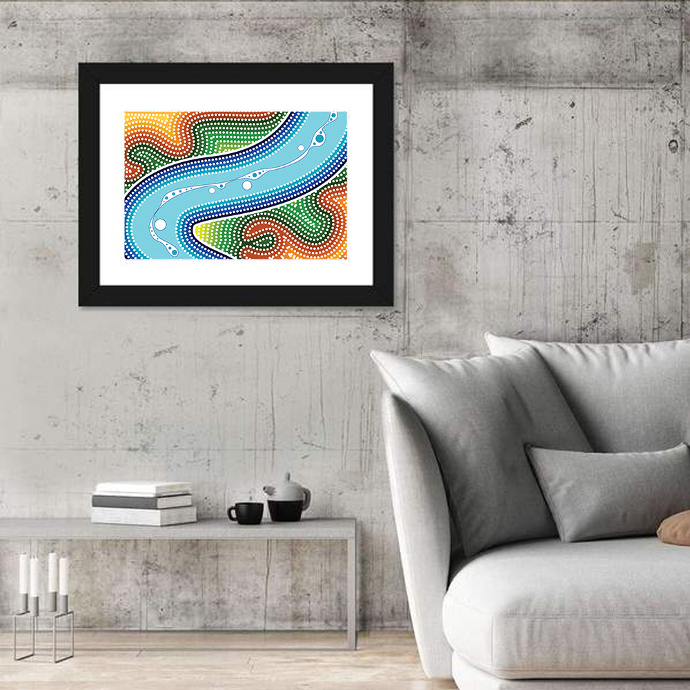 Aboriginal River Dot Wall Art