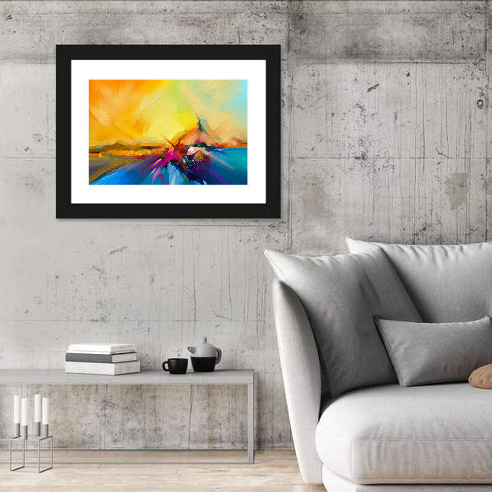 Diagonal Seascape Sunset Wall Art