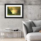 Misty Lake at Dusk Wall Art