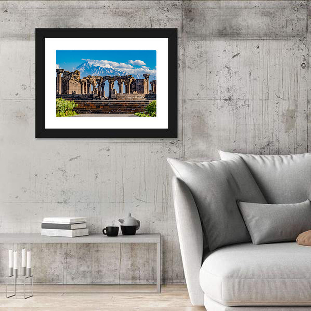 Zvartnots Cathedral Ruins Wall Art in a room, landscape
