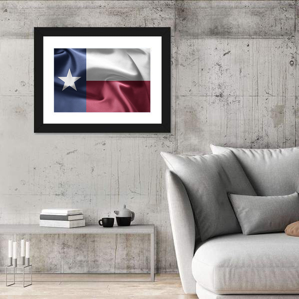 Texas Lone Star Flag Wall Art in a room, landscape