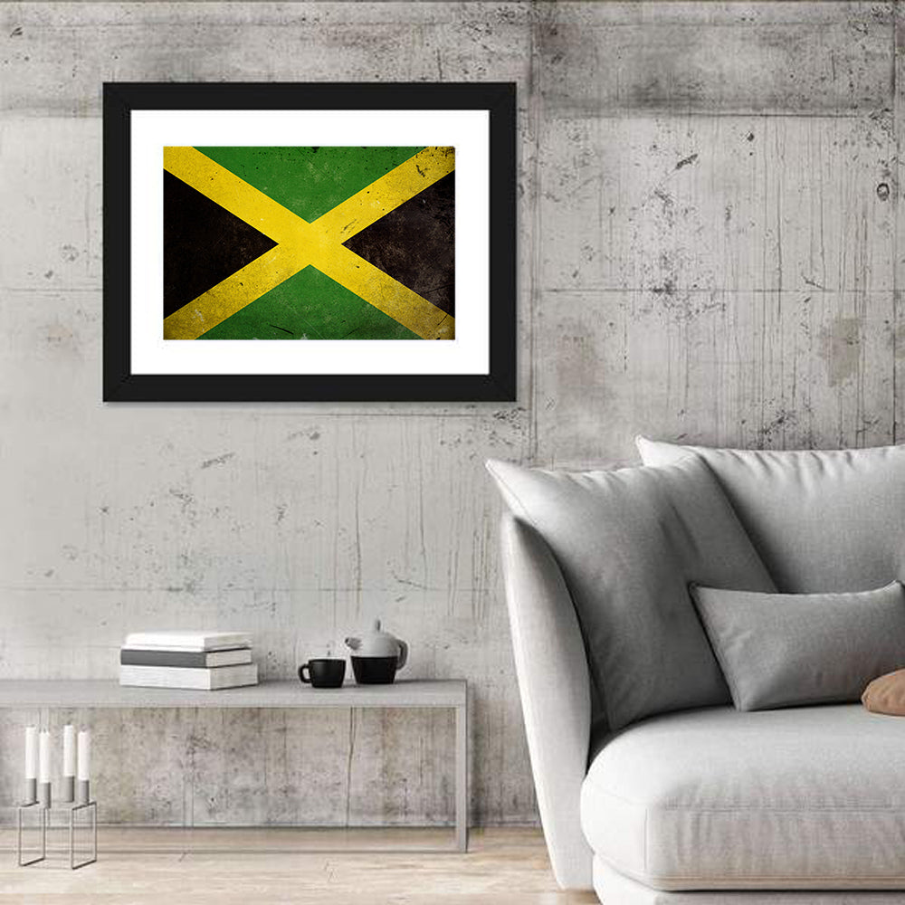 Distressed Jamaican Flag Wall Art