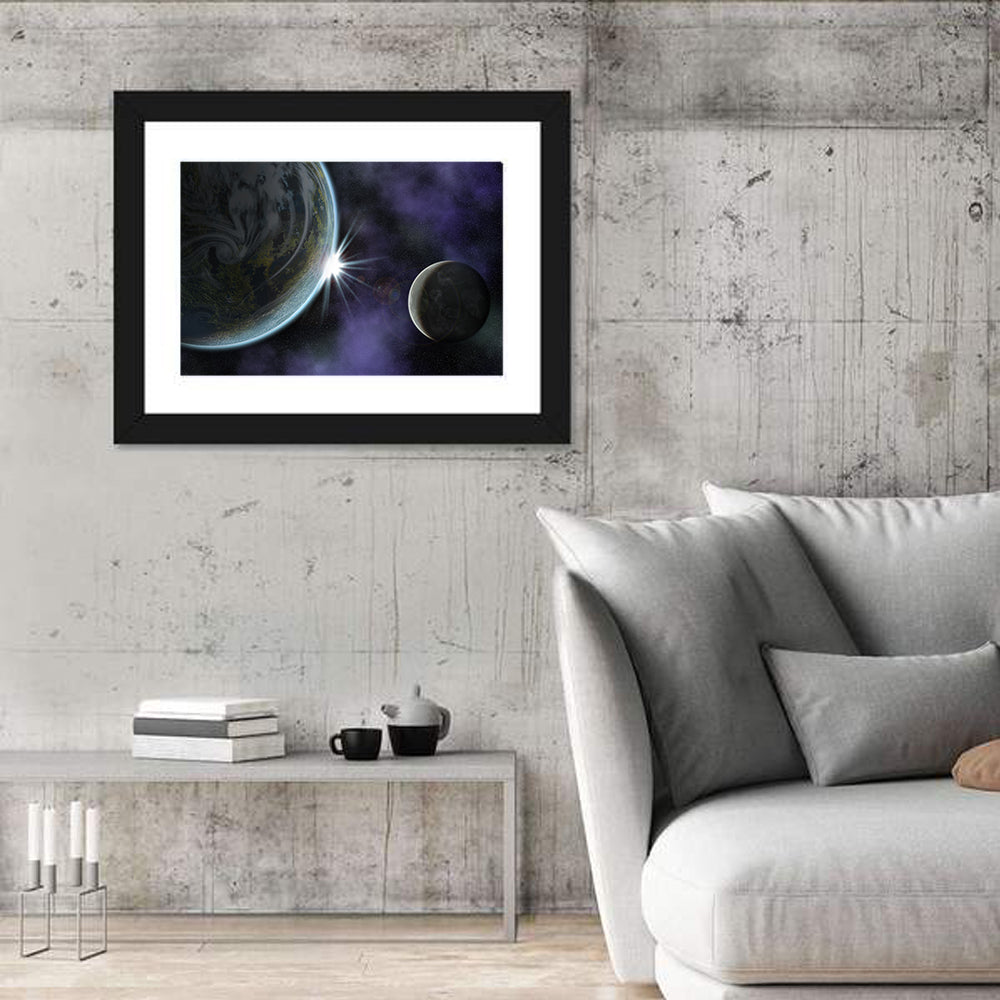 Twin Planets Sunrise Wall Art