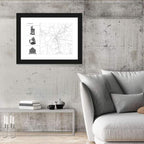 San Marino Map with Three Towers Wall Art