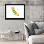 California Topographic Map Wall Art