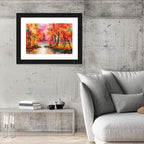 Autumn Lake Reflection Illustration Wall Art